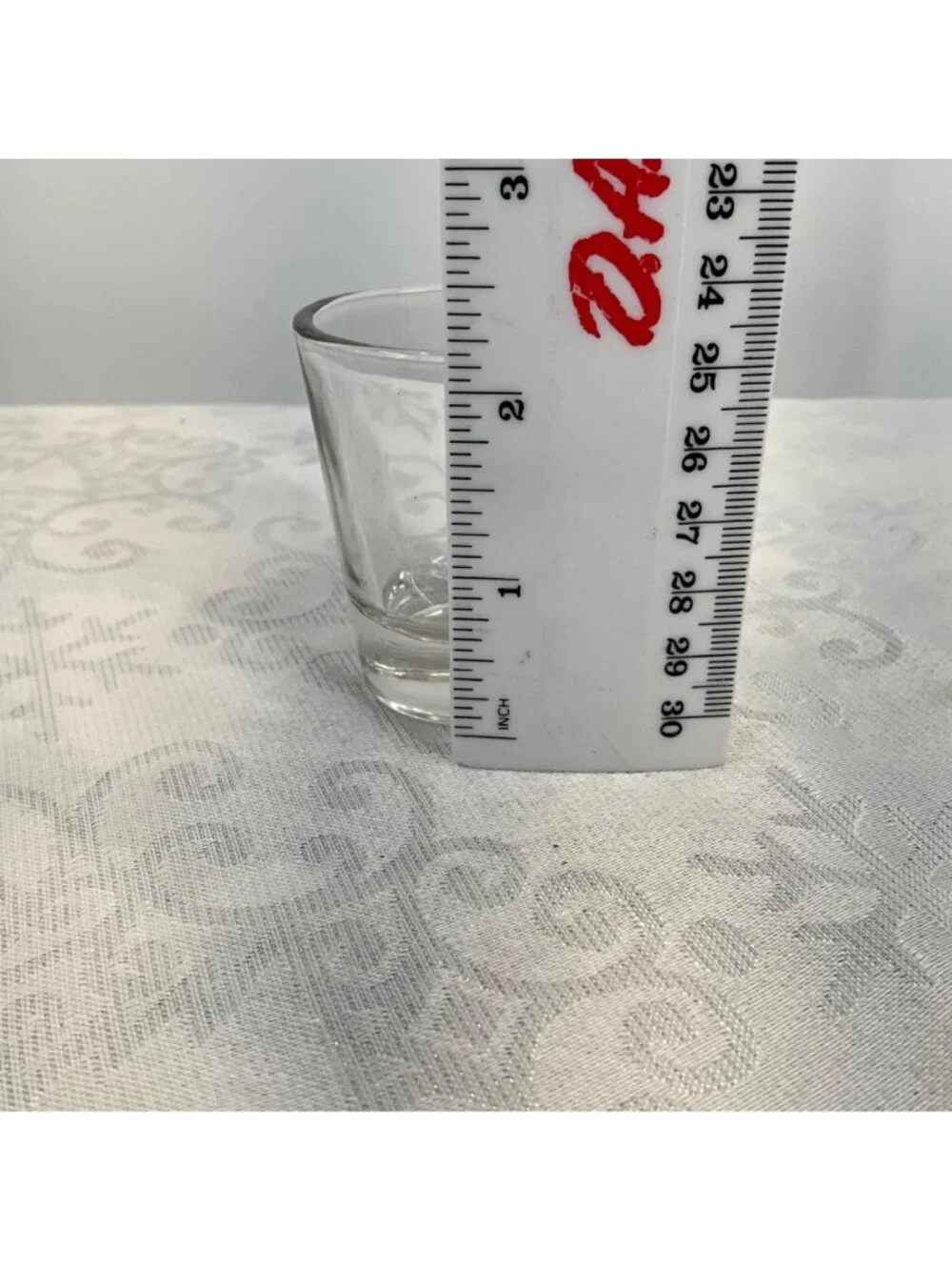 Jack Daniels Old No. 7 Brand Clear Shot Glass Whiskey Distillery Logo 2.5 Inches